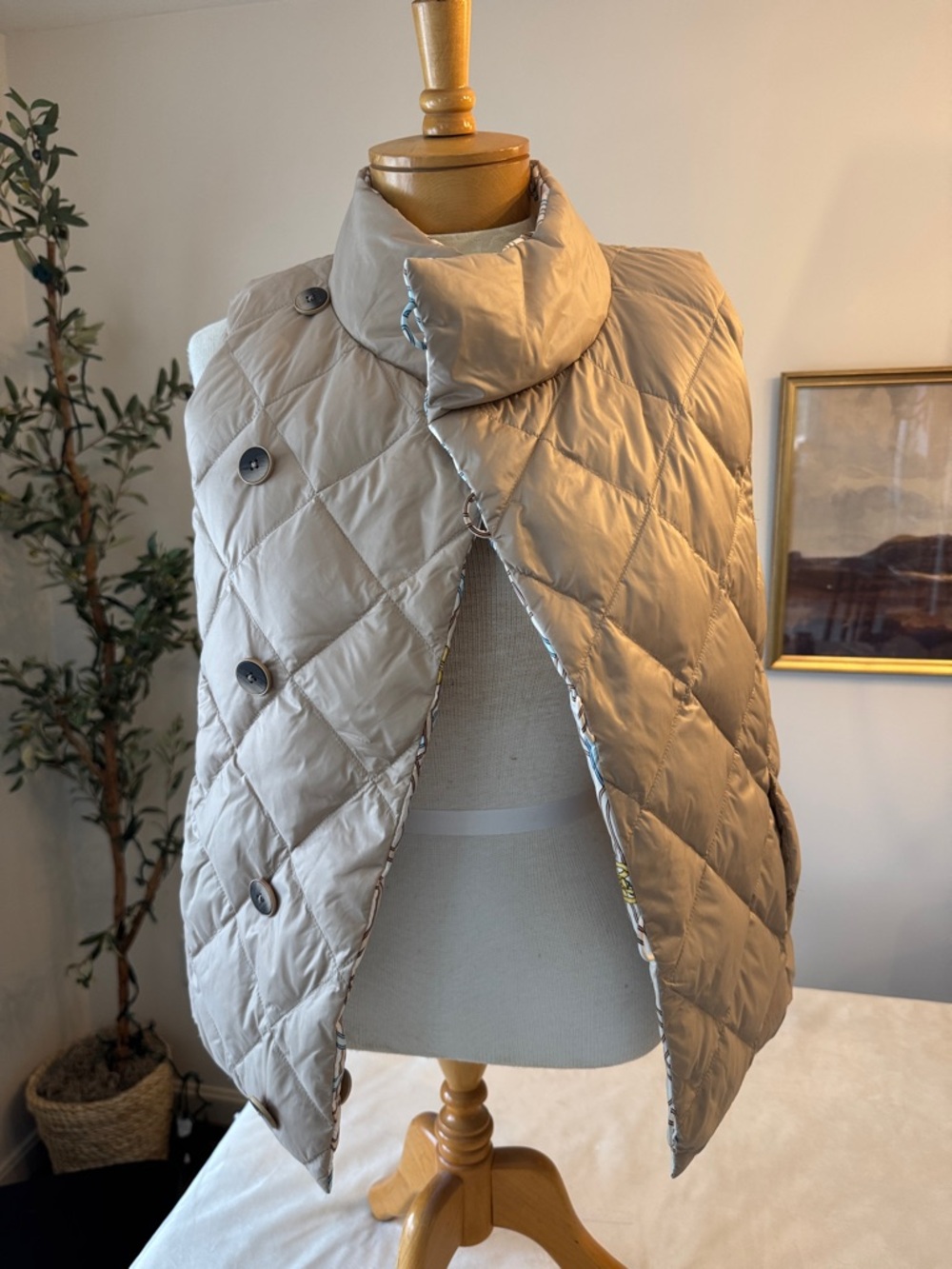 J. McLaughlin Vivian Reversible Puffer Vest in Neo Beltmore, sz XS - Picture 8 of 13